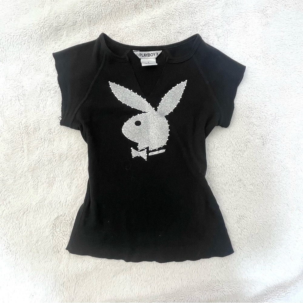 ‼️SOLD‼️ Ribbed PlayBoy Baby Tee